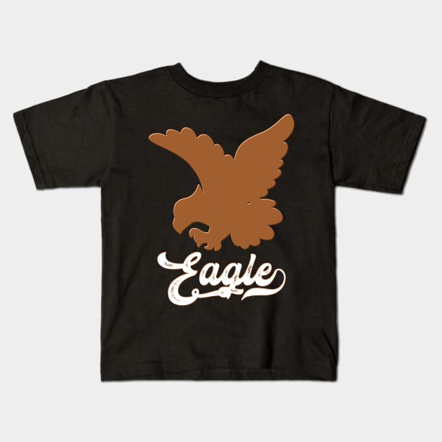 Eagle Text Kids T-Shirt by Imutobi